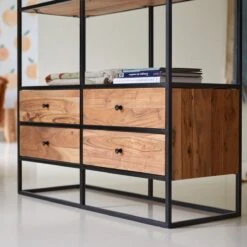 Agra - Bibliothèque Enfant En Acacia Massif Et Métal -Magasin De Meubles 1200 1200 agra bibliotheque enfant en acacia massif et metal 4