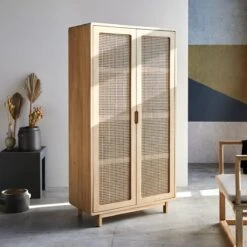 Luis - Armoire De Rangement En Orme Massif Et Cannage -Magasin De Meubles 1200 1200 armoire de rangement en orme massif et cannage luis 4