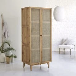 Ninon - Armoire En Pin Et Cannage -Magasin De Meubles 1200 1200 armoire en pin et cannage ninon 3