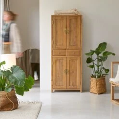 Yuki - Armoire En Pin Massif Recyclé Naturel