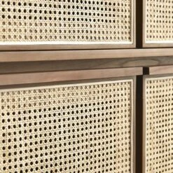 Roots - Armoire En Teck Massif Recyclé Et Cannage -Magasin De Meubles 1200 1200 armoire en teck massif et cannage roots 5