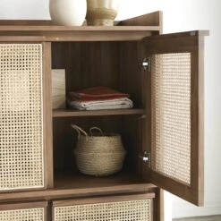 Roots - Armoire En Teck Massif Recyclé Et Cannage -Magasin De Meubles 1200 1200 armoire en teck massif et cannage roots 7
