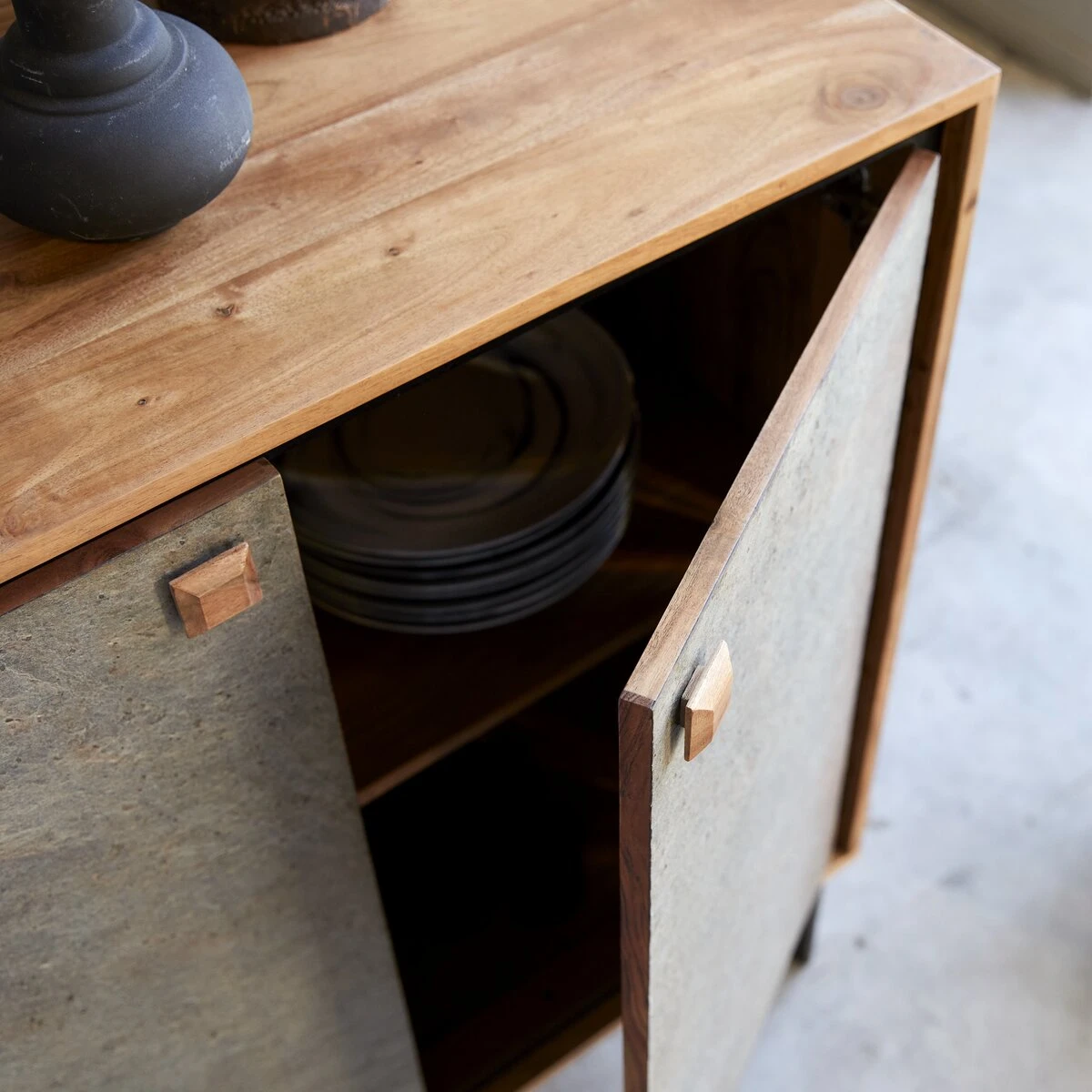 Temis - Bahut Bar En Acacia 90 Cm 10 Temis - Bahut Bar En Acacia 90 Cm – Image 8