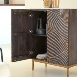 Bilal - Bahut En Manguier Massif Et Terrazzo 80 Cm -Magasin De Meubles 1200 1200 bahut en manguier massif et terrazzo bilal 80 cm 2