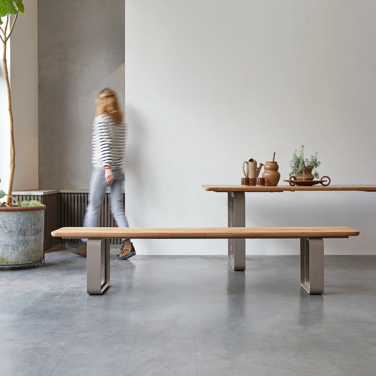 Harper - Banc En Teck Massif Et Aluminium 3 Harper - Banc En Teck Massif Et Aluminium