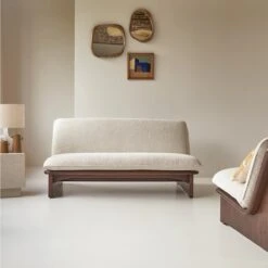 Folk - Banquette En Mindi Massif Et Tissu écru 2 Places -Magasin De Meubles 1200 1200 banquette en mindi massif et tissu ecru 2 places folk 7