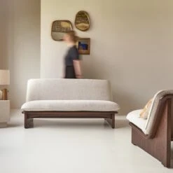 Folk - Banquette En Mindi Massif Et Tissu écru 2 Places -Magasin De Meubles 1200 1200 banquette en mindi massif et tissu ecru 2 places folk 8