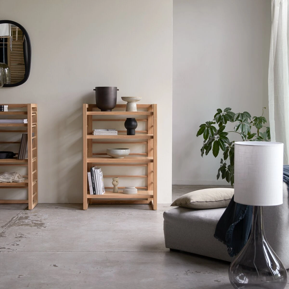 Sera - Bibliothèque Basse En Teck Massif 3 Sera - Bibliothèque Basse En Teck Massif