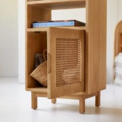 Luis - Bibliothèque Basse Enfant En Orme Massif Et Cannage -Magasin De Meubles 1200 1200 bibliotheque basse enfant en orme massif et cannage luis 1