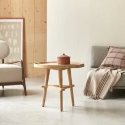 Paola - Bout De Canapé En Teck Massif