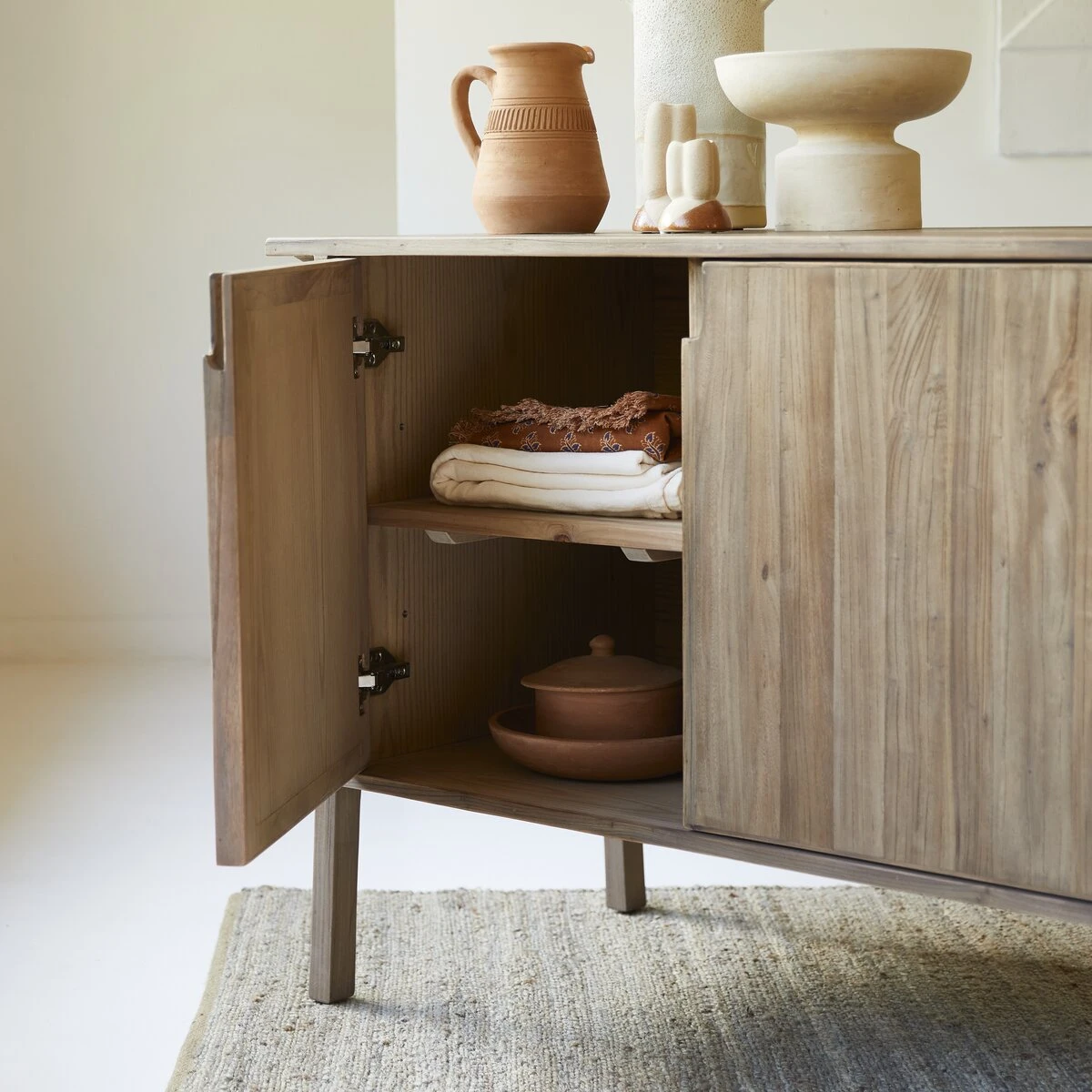 Hazel - Buffet En Pin Et Orme Massifs Recyclés 155 Cm 3 Hazel - Buffet En Pin Et Orme Massifs Recyclés 155 Cm – Image 2