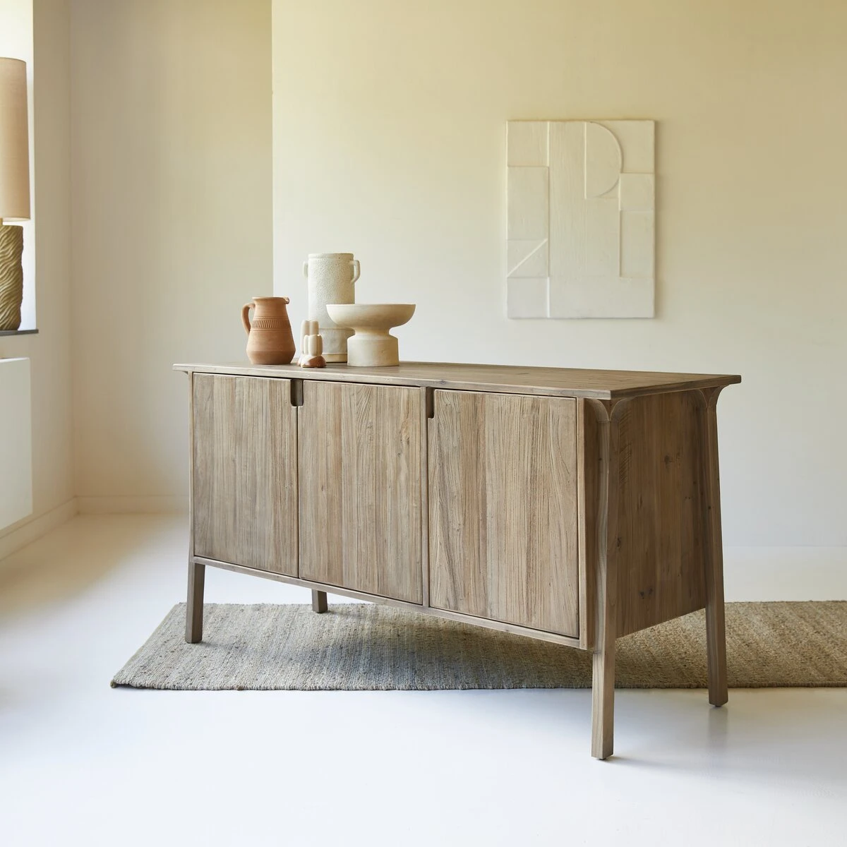 Hazel - Buffet En Pin Et Orme Massifs Recyclés 155 Cm 5 Hazel - Buffet En Pin Et Orme Massifs Recyclés 155 Cm – Image 4