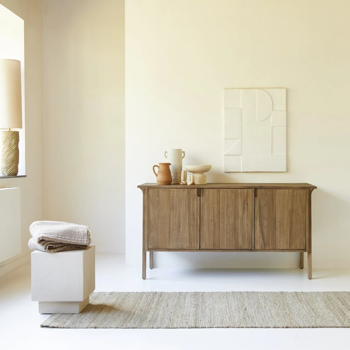 Hazel - Buffet En Pin Et Orme Massifs Recyclés 155 Cm 2 Hazel - Buffet En Pin Et Orme Massifs Recyclés 155 Cm