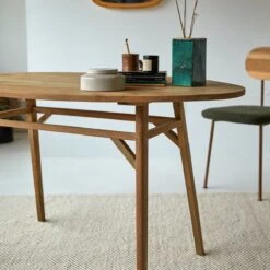 Elena - Bureau Ovale En Teck Massif Recyclé -Magasin De Meubles 1200 1200 bureau ovale en teck massif recycle elena 2