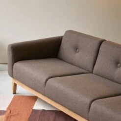 Bjorn - Canapé En Chêne Massif Et Tissu Marron 3 Places -Magasin De Meubles 1200 1200 canape bjorn en chene massif et tissu marron 3 places 4