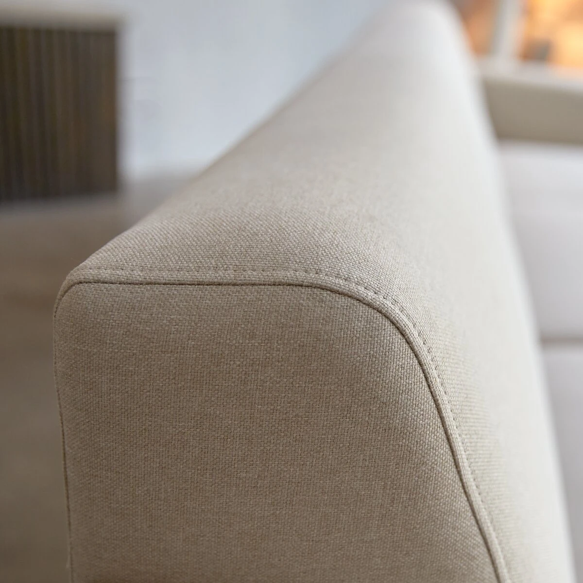 Lars - Canapé D'angle Droit En Tissu écru 300 X 150 Cm, 5 Places 8 Lars - Canapé D'angle Droit En Tissu écru 300 X 150 Cm, 5 Places – Image 6