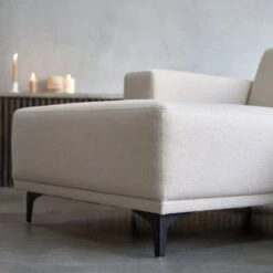 Lars - Canapé D'angle Gauche En Tissu écru 300 X 150 Cm, 5 Places -Magasin De Meubles 1200 1200 canape d angle gauche en tissu ecru 150 cm lars 4