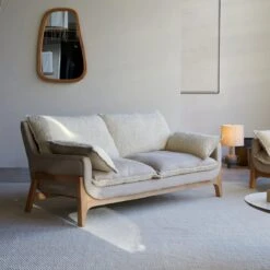 Woodnest - Canapé En Chêne Massif Et Tissu Linen 2 Places -Magasin De Meubles 1200 1200 canape woodnest en chene massif et tissu linen 2 places 3