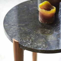 Nestor - Chevet En Teck Et Marbre Black -Magasin De Meubles 1200 1200 chevet en teck et marbre nestor black 3