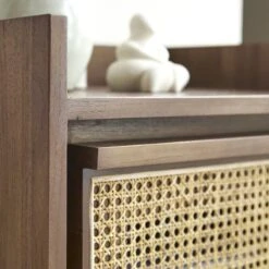 Roots - Chevet En Teck Massif Recyclé Et Cannage -Magasin De Meubles 1200 1200 chevet en teck massif et cannage roots 2