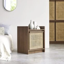 Roots - Chevet En Teck Massif Recyclé Et Cannage -Magasin De Meubles 1200 1200 chevet en teck massif et cannage roots 3