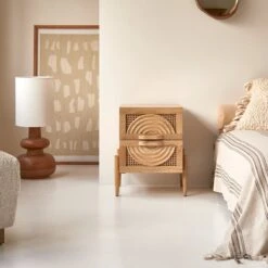 Sina - Chevet En Manguier Massif Et Rotin