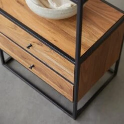 Agra - Colonne En Acacia Massif Et Métal -Magasin De Meubles 1200 1200 colonne en acacia massif et metal agra 2