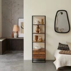 Agra - Colonne En Acacia Massif Et Métal