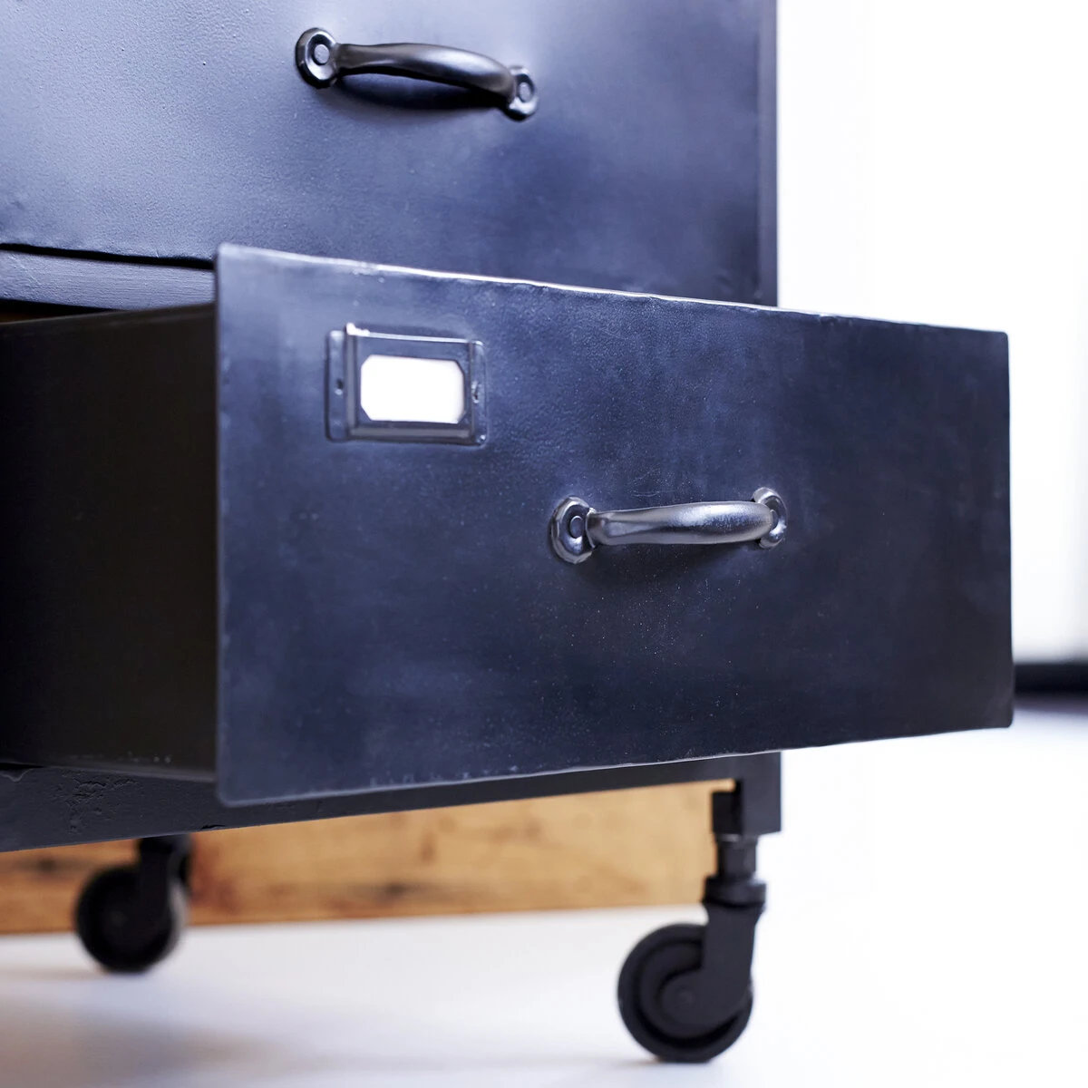 Industriel - Colonne En Manguier Et Métal 7 Industriel - Colonne En Manguier Et Métal – Image 5