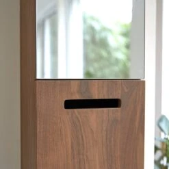 Line - Colonne Miroir En Noyer Massif -Magasin De Meubles 1200 1200 colonne miroir en noyer massif line 2