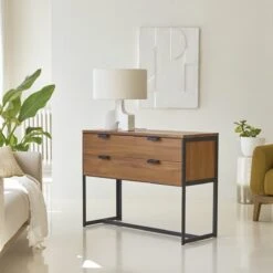Urban - Console En Acacia Massif Et Métal -Magasin De Meubles 1200 1200 console en acacia massif et metal urban 3