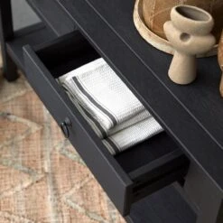 Thaki Black - Console En Pin Massif 2 Tiroirs 17 Thaki Black - Console En Pin Massif 2 Tiroirs -Magasin De Meubles 1200 1200 console en pin 2 tiroirs thaki black 7