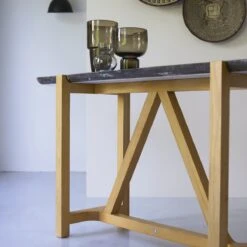 Stoneleaf - Console Stoneleaf En Chêne Massif Et Marbre -Magasin De Meubles 1200 1200 console stoneleaf en chene massif et marbre 2