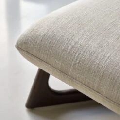 Brune - Fauteuil Bas En Mindi Massif Et Tissu écru -Magasin De Meubles 1200 1200 fauteuil 1 place en tissu et mindi assise de salon bois tikamoon 3