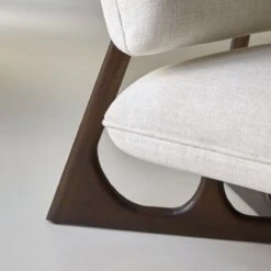 Brune - Fauteuil Bas En Mindi Massif Et Tissu écru -Magasin De Meubles 1200 1200 fauteuil 1 place en tissu et mindi assise de salon bois tikamoon 4