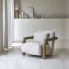 Nina - Fauteuil Bas En Mindi Massif Et Tissu écru -Magasin De Meubles 1200 1200 fauteuil 1 place en tissu et mindi assise de salon bois tikamoon 6