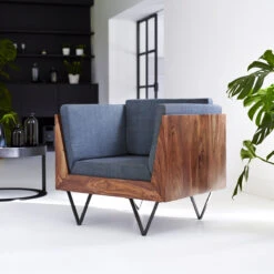 Metric - Fauteuil En Palissandre Massif Et Tissu