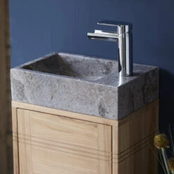 Basic - Meuble Lave Main En Teck Massif Et Marbre Grey -Magasin De Meubles 1200 1200 meuble lave main en teck massif et marbre basic grey 3