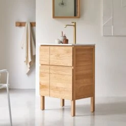 Easy - Meuble Salle De Bain En Chêne Massif Et Céramique 60 Cm -Magasin De Meubles 1200 1200 meuble salle de bain en chene massif et ceramique easy 60 cm 3