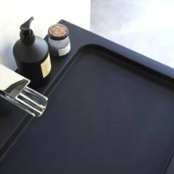 Karl - Meuble Salle De Bain En Chêne Massif Et Pierre De Lave 120 Cm -Magasin De Meubles 1200 1200 meuble salle de bain en chene massif et pierre de lave karl 120 cm 4