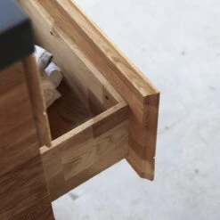 Karl - Meuble Salle De Bain En Chêne Massif Et Pierre De Lave 60 Cm -Magasin De Meubles 1200 1200 meuble salle de bain en chene massif et pierre de lave karl 60 cm 2