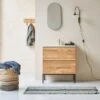 Nova - Meuble Salle De Bain En Chêne Massif Et Terrazzo Premium Moon 80 Cm -Magasin De Meubles 1200 1200 meuble salle de bain en chene massif et terrazzo premium moon 80 nova