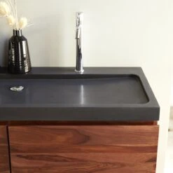 Nova - Meuble Salle De Bain En Palissandre Massif Et Pierre De Lave 120 Cm -Magasin De Meubles 1200 1200 meuble salle de bain en palissandre massif et pierre de lave nova 120 cm 4