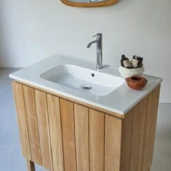 Jill - Meuble Salle De Bain En Teck Massif Et Céramique 80 Cm -Magasin De Meubles 1200 1200 meuble salle de bain en teck massif et ceramique jill 80 cm 6
