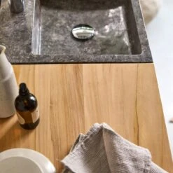 Line - Meuble Salle De Bain En Teck Massif Et Marbre 85 Cm -Magasin De Meubles 1200 1200 meuble salle de bain en teck massif et marbre line 85 cm 7