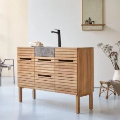 Slats - Meuble Salle De Bain En Teck Massif Et Marbre 125 Cm -Magasin De Meubles 1200 1200 meuble salle de bain en teck massif et marbre slats 125 cm 3