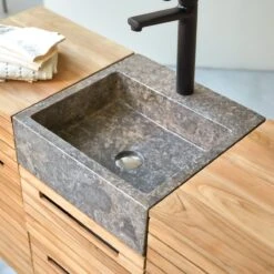 Slats - Meuble Salle De Bain En Teck Massif Et Marbre 125 Cm -Magasin De Meubles 1200 1200 meuble salle de bain en teck massif et marbre slats 125 cm 5