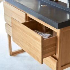 Edgar - Meuble Salle De Bain En Teck Massif Et Pierre De Lave 120 Cm -Magasin De Meubles 1200 1200 meuble salle de bain en teck massif et pierre de lave edgar 120 cm 4