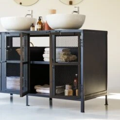 Romy - Meuble Sous Vasque En Manguier Et Métal 140 Cm 11 Romy - Meuble Sous Vasque En Manguier Et Métal 140 Cm -Magasin De Meubles 1200 1200 meuble sous vasque en manguier et metal romy 140 cm 2