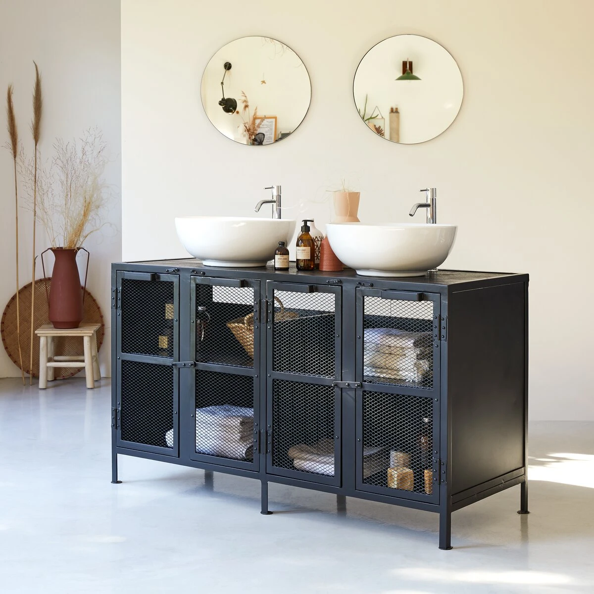 Romy - Meuble Sous Vasque En Manguier Et Métal 140 Cm 6 Romy - Meuble Sous Vasque En Manguier Et Métal 140 Cm – Image 4